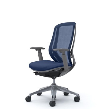 注文コード:04026676 シルフィー 可動肘 背メッシュ ハイ ダークグレーボディ ハンガー無 ランバー無 アルミ脚 - オカムラ(岡村製作所)