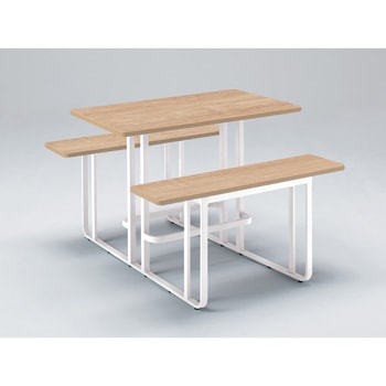 注文コード:04027409 フロウラウンジ テーブル&ベンチ ハイタイプ・両面 幕板なし W1400<配送時組立サービス付> イトーキ