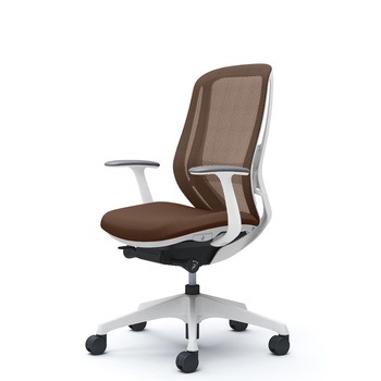 注文コード:04051149 シルフィー 固定肘 背メッシュ ハイ ホワイトボディ ハンガー無 ランバー有 樹脂脚 - オカムラ(岡村製作所)