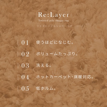 注文コード:04086106,04086122,04086149,04085948,04086000,04085982,04086192,04086237,04086201 使うほど柔らかな風合い ツイストパイルのシャギーラグ リレイア - 萩原