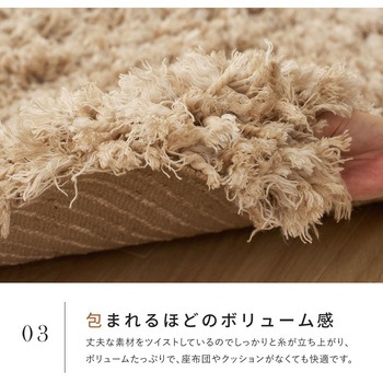 注文コード:04085982,04086106,04086201,04085948,04086237,04086122,04086192,04086000,04086149 使うほど柔らかな風合い ツイストパイルのシャギーラグ リレイア - 萩原