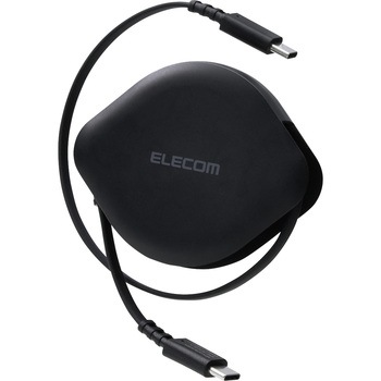 注文コード:04087339 巻き取り式充電ケーブル USB-C to C 0.9m PD最大60W 片側引き出し コンパクト 最大480Mbps データ転送対応 - エレコム