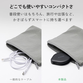 注文コード:04087339 巻き取り式充電ケーブル USB-C to C 0.9m PD最大60W 片側引き出し コンパクト 最大480Mbps データ転送対応 - エレコム