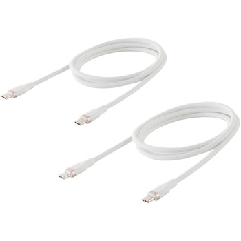 注文コード:04087418 USB-C to C ケーブル 2本セット PD最大100W なめらか シリコン 高速充電 MacBook/iPad/PC等対応 - エレコム