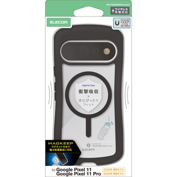 注文コード:04087662 Google Pixel 11/11 Pro ケース ハイブリッド 衝撃吸収 MAGKEEP ストラップホールシート付 Grippy - エレコム