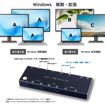 注文コード:04128919 USB-C 切替BOX 1:パソコン切替機能 2:モニタ2台接続 3:Hub機能(USB/LAN/audio/PD100W) バスパワー(電源不要) 1.0m接続ケーブル2本付 - Vodaview