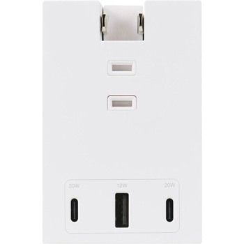 注文コード:04281571 USBタップ USB-C×2 USB-A×1 AC×3 20W 直挿し 180度スイング - エレコム