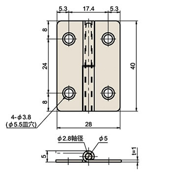 注文コード:04541206,04541215 鉄角型抜差蝶番 ジョー・プリンス竹下