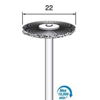 スチールブラシ Φ22平型 Φ3.0軸 線径0.1 アルゴファイルジャパン
