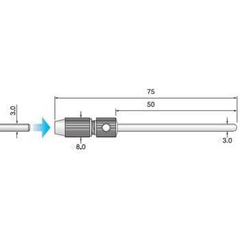 シャンクアダプター Φ3mm軸X75L ( Φ3.0) アルゴファイルジャパン