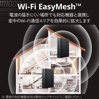 注文コード:04591032 WiFi7 無線LANルーター 6GHz対応 有線10Gbps 5765+2882+1376Mbps EasyMesh MLO対応 ギガビット RJ-45 - エレコム