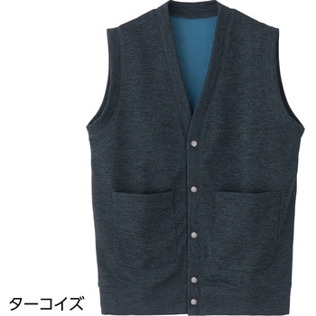 822510 裏起毛スナップ釦前開きベスト ケアファッション