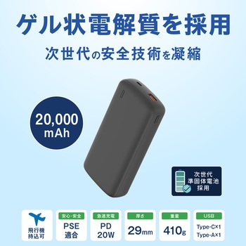 注文コード:04680808,04680772,04680790 準固体 モバイル充電器 PD20W対応 20000mAh - グリーンハウス