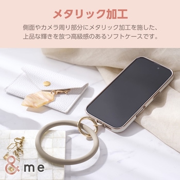 注文コード:04819748,04819766 iPhone 16 ケース ソフト カバー 衝撃吸収 カメラレンズ保護設計 ストラップホール付 メタリックライン &me - エレコム
