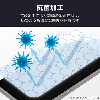 注文コード:04819958 iPhone 16 フィルム アンチグレア 抗菌 指すべりさらさら ハードコート 指紋防止 反射防止 マット 気泡防止 - エレコム
