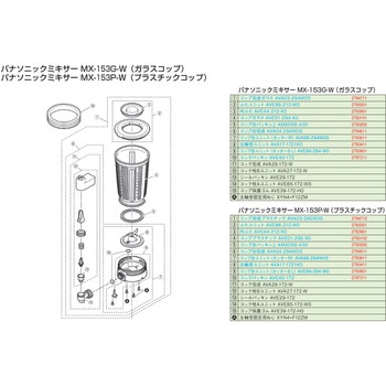ミキサー153P用 プラスチックコップ完成品(AVA03-295W0S) Panasonic(パナソニック)