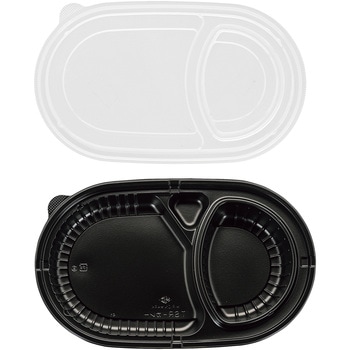 夢彩ごぜん TSR-カレー容器(50枚入)本体・蓋セット 黒 リック