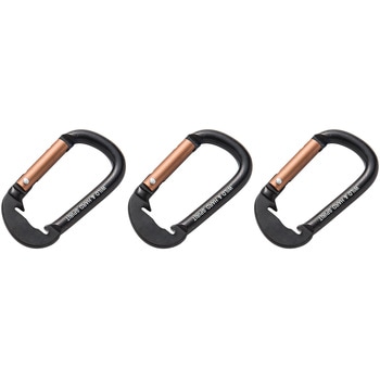 アルミカラビナ 6mm 黒 3個セット 角利(角利産業)
