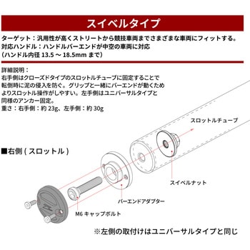 注文コード:04883930,04883957,04883948,04883887 ハイブリッド バーエンド スイベルタイプ - ZETA RACING(ジータレーシング)