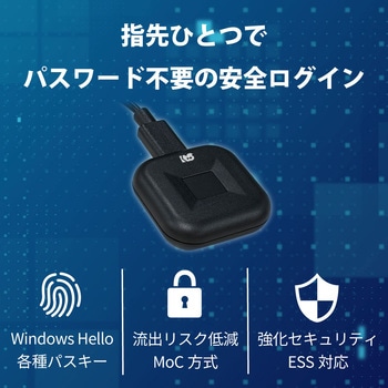 注文コード:04890282 USB指紋認証リーダー 据え置き型 USB-A/C両対応(Windows Hello・MoC・ESS対応) - ラトックシステム