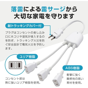 注文コード:04895401 雷ガード付ACアダプター延長コード - アイメディア