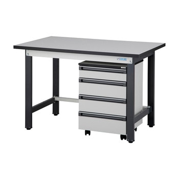 注文コード:04896846 【アズワン限定品】中量実験用作業台/キャビネットワゴン付/実験用メラミン天板 MANKIシリーズ - アズワン