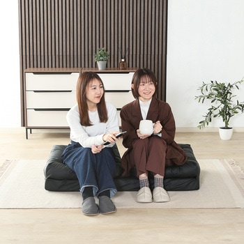 注文コード:04904729 6通り使える座椅子 レザー調 ブラック - 不二貿易