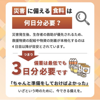 注文コード:04922692,04922640,04922667,04922631,04922622,04922676,04922649,04922658 人数別 3日分 非常食セット JHH ひだまりパンVer - EVERSAFE