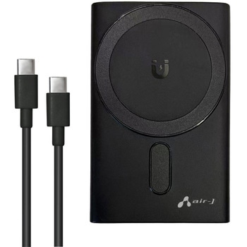 注文コード:05135038 リン酸鉄モバイルバッテリー5000mAh マグセーフ、スタンド、インジケーター付 BK MBLS5000MGSBK - エアージェイ