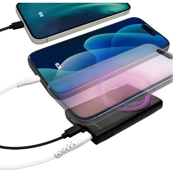 注文コード:05135038 リン酸鉄モバイルバッテリー5000mAh マグセーフ、スタンド、インジケーター付 BK MBLS5000MGSBK - エアージェイ