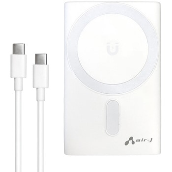 注文コード:05135221 リン酸鉄モバイルバッテリー5000mAh マグセーフ、スタンド、インジケーター付 WH MBLS5000MGSWH - エアージェイ