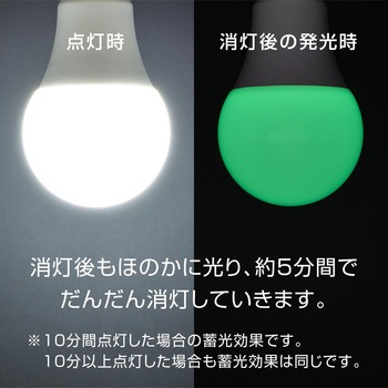 注文コード:05286911 蓄光LED電球 E26 40形相当 広配光 密閉形器具対応 - オーム電機