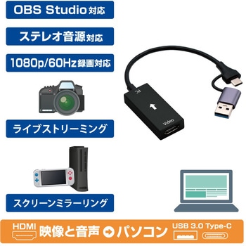 注文コード:05329419 HDMI-USBキャプチャーケーブル - アイネックス