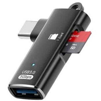 注文コード:05329778 2 in1 OTGアダプター USB 3.0 to Type-C オス - MicroSDメモリカードリーダー - ルーメン