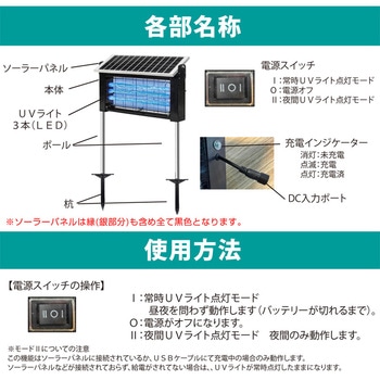 注文コード:05330311 ソーラー電撃殺虫器 - 平城商事