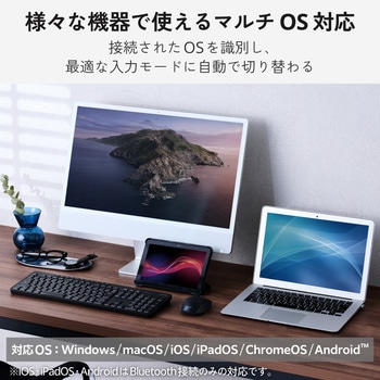 注文コード:05663371 ワイヤレスキーボード 静音 Bluetooth/2.4GHz無線 日本語配列 テンキー付き AI起動キー搭載 メンブレン - エレコム