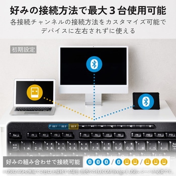 注文コード:05663371 ワイヤレスキーボード 静音 Bluetooth/2.4GHz無線 日本語配列 テンキー付き AI起動キー搭載 メンブレン - エレコム