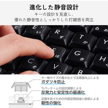 注文コード:05663380 ワイヤレスキーボード 静音 Bluetooth/2.4GHz無線 日本語配列 テンキーレス AI起動キー搭載 メンブレン - エレコム