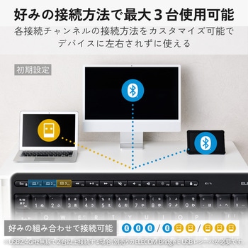 注文コード:05663380 ワイヤレスキーボード 静音 Bluetooth/2.4GHz無線 日本語配列 テンキーレス AI起動キー搭載 メンブレン - エレコム
