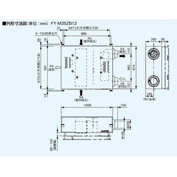 注文コード:05693568 業務用 熱交換気ユニット 天井カセット形 - Panasonic(パナソニック)