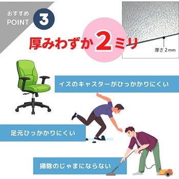 注文コード:05721191 FLOORTEX ポリカーボネートチェアマット 長方形(フローリング・畳用) - FLOORTEX