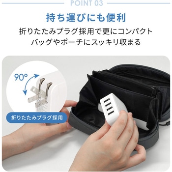 注文コード:05730370 4ポート合計 最大24W出力USB Type-A×4 AC充電器 - OWLTECH(オウルテック)