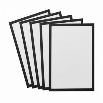 注文コード:05854970 マグネットフレーム A3 / A4 ブラック 5枚入 表面マグネット開閉式 裏面粘着式 ポスター 案内掲示用 - メディアカバーマーケット
