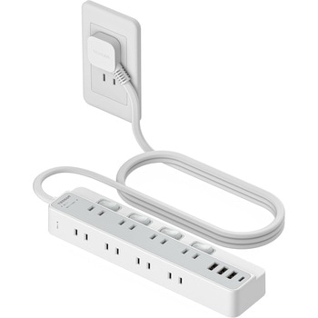 注文コード:06078279 薄型電源タップ 延長コード2m 8AC+3USB-A+1USB-C - TESSAN