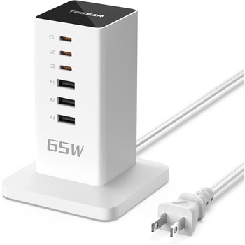 注文コード:06078306 タワー型USB電源タップ 延長コード2m - TESSAN