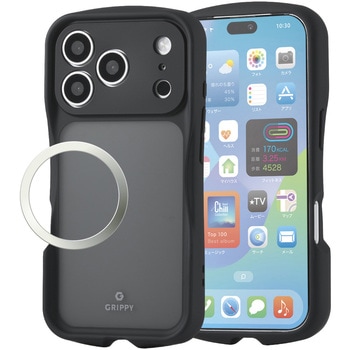 注文コード:06085699 iPhone 18 Pro / 17 Pro ケース ハイブリッド 衝撃吸収 磁力装着対応メタルリング付 Grippy 極限保護 - エレコム