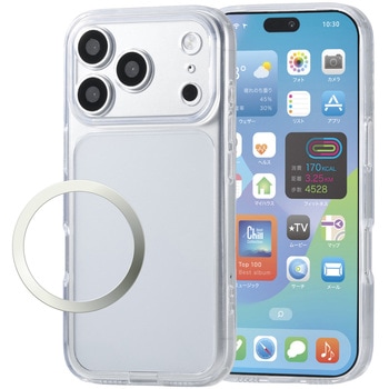 注文コード:06086512 iPhone 18 Pro / 17 Pro ケース ハイブリッド 衝撃吸収 ワイヤレス充電可 磁力装着対応メタルリング付 極限保護 - エレコム