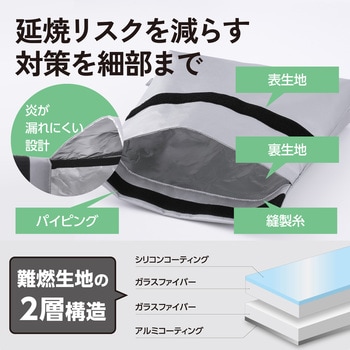 注文コード:06087406 難燃ポーチ A4サイズ モバイルバッテリー タブレット等収納 難燃性試験クリア生地・糸使用 延焼抑制 - エレコム