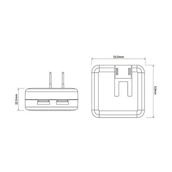 注文コード:06087729 Type-A 2ポート 薄型USB充電アダプター - bitstrong(ビットストロング)
