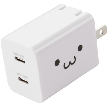 注文コード:06087896 USB Type-C 充電器 最大30W 2ポート USB-PD/PPS対応 小型 折りたたみプラグ 高速充電 iPhone/Android等対応 - エレコム